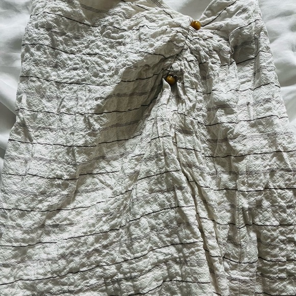 Zara Draped Shirt and Skirt Set, Oyster White, XS - Picture 7 of 8